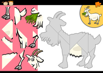 cartoon farm goat puzzle game