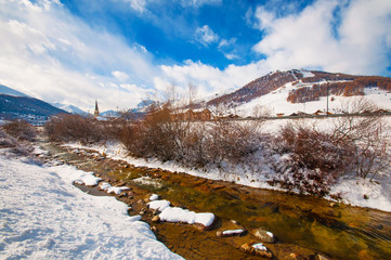 Livigno in winter landscape