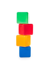 Plastic children's colored cubes