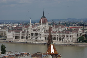 Fototapeta na wymiar Parliament at The River Danube - Budapest, Hungary
