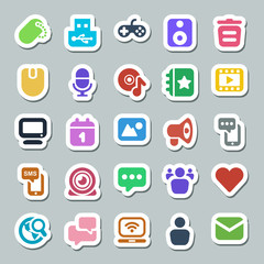 25 basic iconset social media sticker