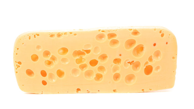 Close up of cheese slice.