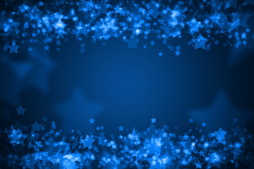 Fototapeta na wymiar Blue glowing bokeh holiday background