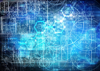 Obraz premium futurystyczne tło technologii