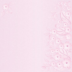 Pink flower background with pink pearls