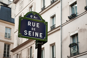 rue de Seine à Paris 6ièm - obrazy, fototapety, plakaty