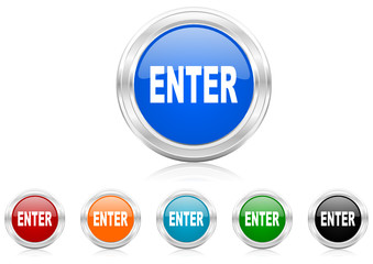 enter icon vector set