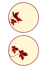 Button, banner, circle with floral set the fourth
