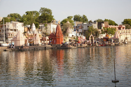 Temples at Shipra Ghat, Shipra River, Ujjain, Madhya Pradesh, India