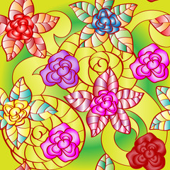 vector seamless abstract flower pattern