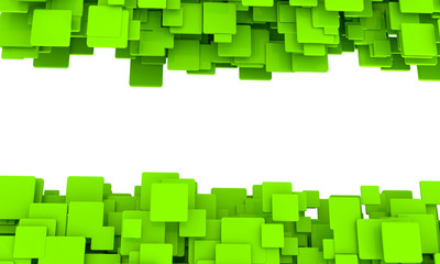 Fototapeta na wymiar Baner z granicy zielonych kostek