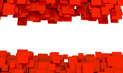 Border of 3d red cubes