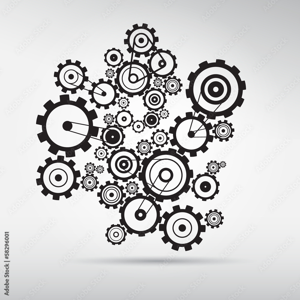 Poster abstract vector cogs - gears