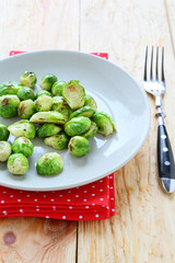 side dish of fried brussel sprouts