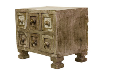 Close-up of an old drawer