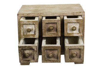 Close-up of an old drawer
