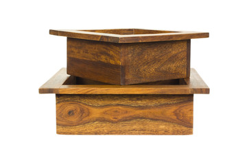 Close-up of two wooden frames