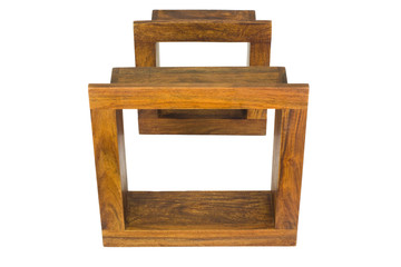 Close-up of two empty wooden frames