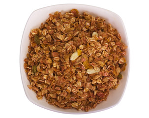Close-up of a bowl of mixed flakes