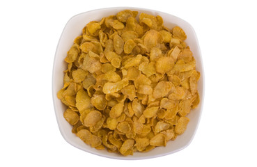 Close-up of a bowl of corn flakes