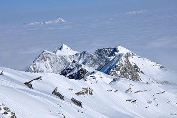 Obraz premium Ski slopes in the Alps. Kitzsteinhorn, Austria
