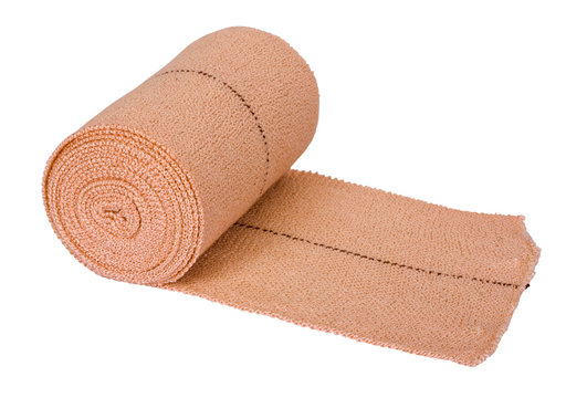 Close-up of a rolled-up bandage