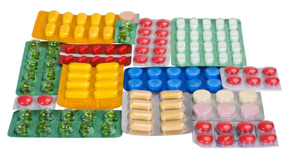 Close-up of medicines in blister packs