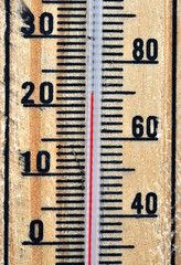 Wooden thermometer scale