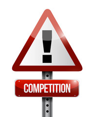 competition warning road sign illustration