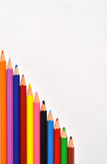 Color pencils on white