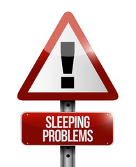 sleeping problem warning road sign illustration