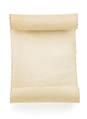 parchment scroll on white