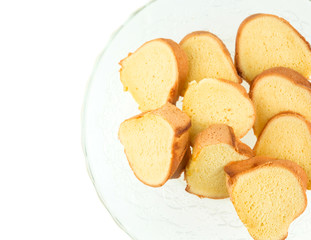 Slices of a soft chiffon cake