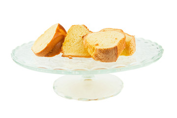 Slices of a soft chiffon cake