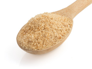 brown sugar and spoon on white