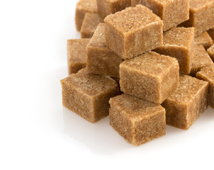 brown sugar cubes on white
