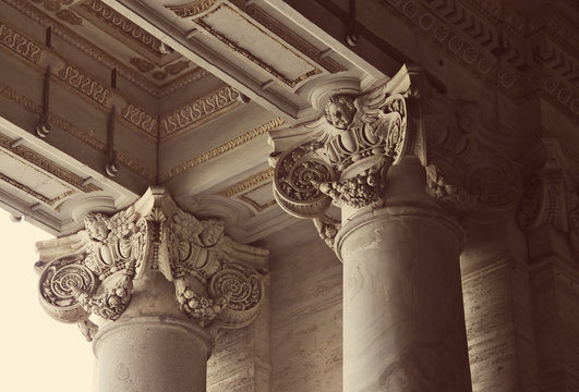 corinthian columns of St. Peter's Basilica in Vatican