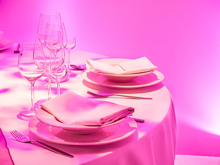 Elegant pink dinner Table