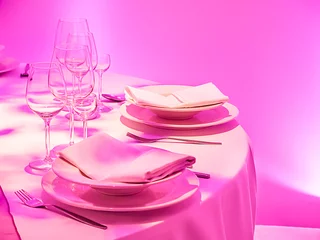 Foto op Canvas Elegant pink dinner Table © Mirko Vitali