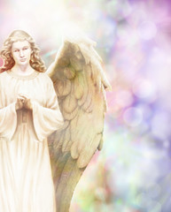 Beautiful Healing Angel on bokeh background