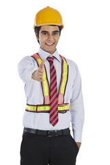 Businessman extending hand for handshake