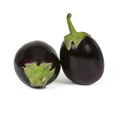 Close-up of two eggplants