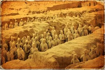 Wandcirkels aluminium Chinese terracotta army - Xian  © lapas77