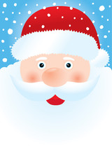 Santa Claus portrait with big beard, and copy space.