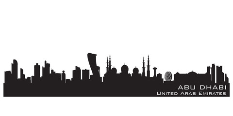 Abu Dhabi UAE city skyline vector silhouette
