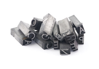Metal letterpress printing blocks with clipping path