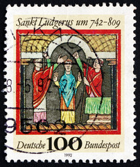 Postage stamp Germany 1992 St. Ludgerus, Missionary