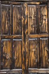 Close-up of a closed wooden door, Shimla, Himachal Pradesh, India