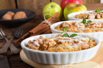 Apple Walnut streusel cake
