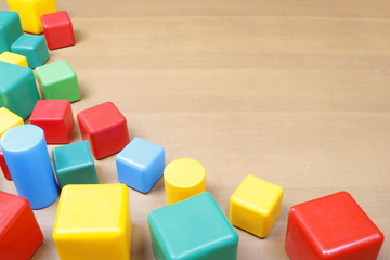 Border of the colorful plastic blocks